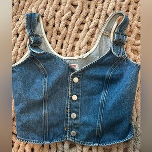 Levi's Dark Blue Denim Sleeveless Top